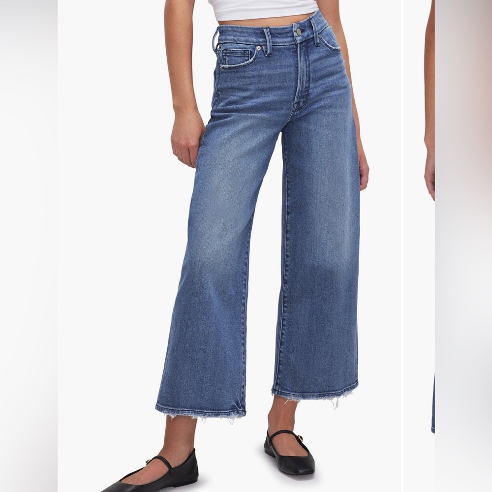 Good American Good Waist Palazzo Crop size 15